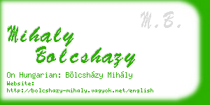mihaly bolcshazy business card