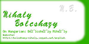 mihaly bolcshazy business card